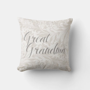 Traditional Great Grandma Damask Throw Pillow