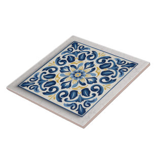 Traditional Greece Traditional Blue Art 1 Ceramic Tile