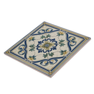 Traditional Greece Traditional Blue Art 7 Ceramic Tile