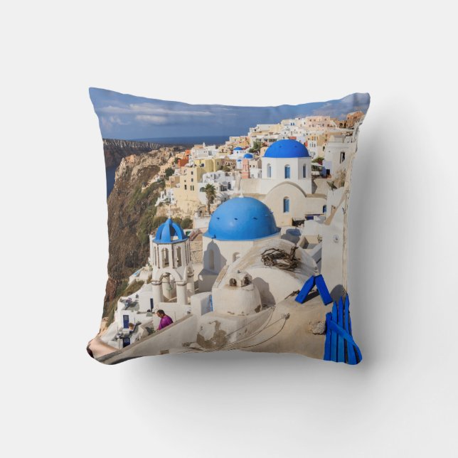 Traditional Greek Houses Cushion (Front)