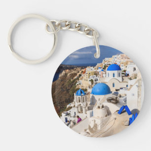 Traditional Greek Houses Key Ring