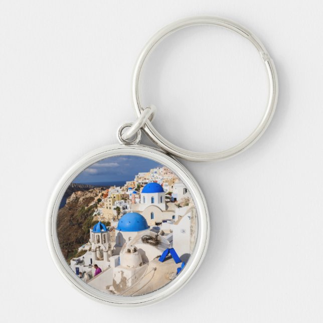 Traditional Greek Houses Key Ring (Front)