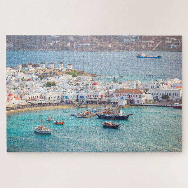 Traditional Greek Village Mykonos Island Greece Jigsaw Puzzle (Horizontal)