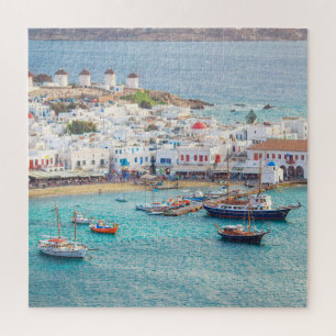 Traditional Greek Village Mykonos Island Greece Jigsaw Puzzle