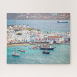 Traditional Greek Village Mykonos Island Greece Jigsaw Puzzle<br><div class="desc">This stunning jigsaw puzzle features traditional Greek island of Mykonos in Greece #mykonos #jigsawpuzzle #stockingstuffers #games</div>