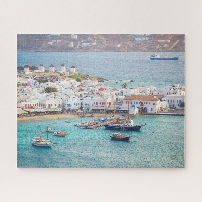 Traditional Greek Village Mykonos Island Greece Jigsaw Puzzle (Horizontal)