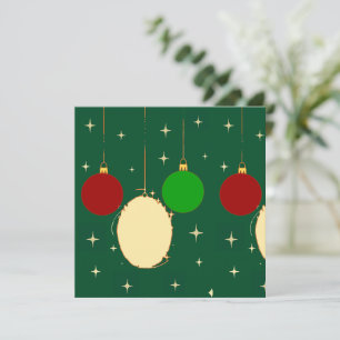 Traditional Green and Gold Folded Christmas Card