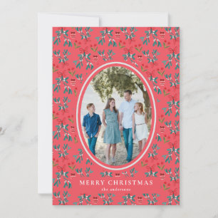 Traditional Green and Red Grand Millenial Pattern Invitation