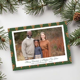 Traditional Green and Red Ornament Holiday Photo