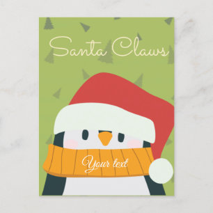 Traditional green and red Santa  Postcard