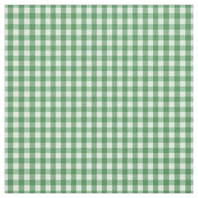 Traditional Green and White Gingham Check Pattern Fabric (Swatch)
