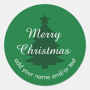 Traditional Green Custom Christmas Sticker