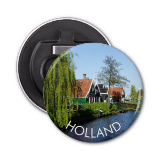 Traditional Green Red Dutch Timber Houses Photo Bottle Opener