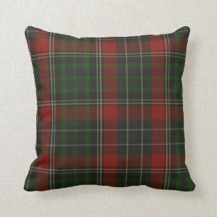 Traditional Green & Red Stuart Tartan Plaid Cushion