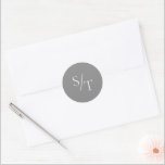 Traditional Grey Elegant Wedding Classic Round Sticker<br><div class="desc">Traditional style wedding sticker featuring a simple yet elegant design with your two initial monogram in a large serif font.</div>