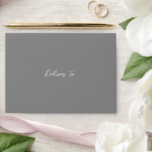 Traditional Grey Elegant Wedding Envelope