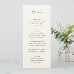 Traditional Grey Elegant Wedding Menu