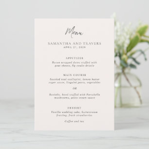 Traditional Grey Elegant Wedding Menu