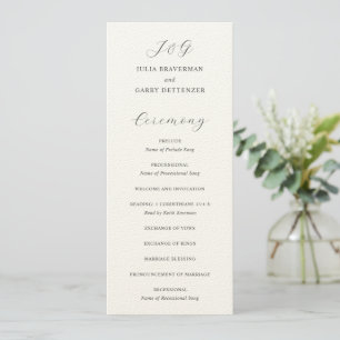 Traditional Grey Elegant Wedding Program