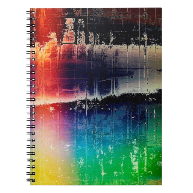 Traditional grunge background, scratched texture w notebook (Front)