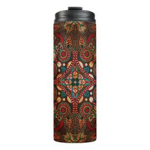 Traditional grunge ornamental floral paisley banda thermal tumbler