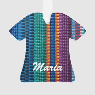 Traditional Guatemala fabric weave custom name Ornament