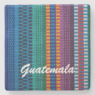 Traditional Guatemala fabric weave custom text Stone Coaster