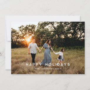 Traditional Happy Holidays Holiday Card