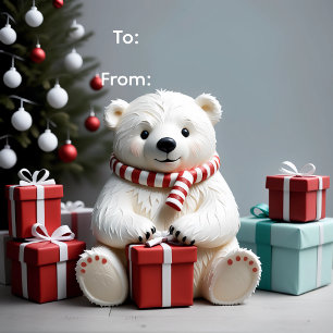 Traditional Holiday Gift Giving Tree Decoration Card