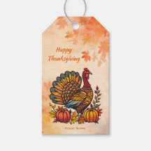 Traditional Holiday Thanksgiving Gift Tag