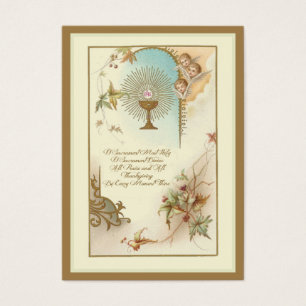 Traditional Holy Card Chalice First Holy Communion