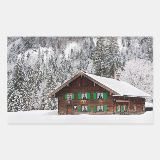 Traditional house in Bavaria rectangular sticker (Front)