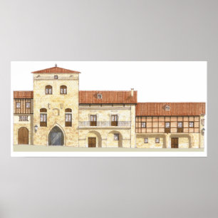 Traditional houses. Santillana del Mar Poster