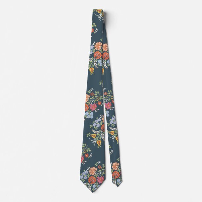 Traditional Hungarian Floral motifs Tie (Front)