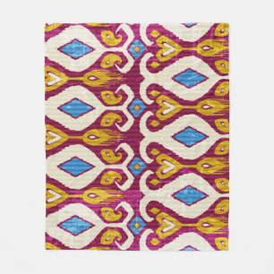 Traditional ikat, fabric design fleece blanket
