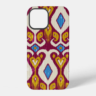 Traditional ikat fabric seamless pattern iPhone 12 case