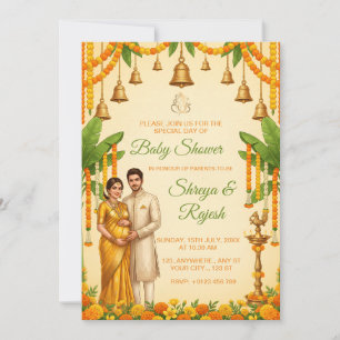 Traditional Indian Baby Shower Invitation Card