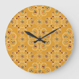 Traditional Indian damask, seamless pattern. Large Clock