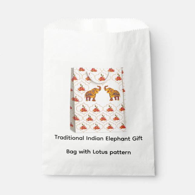 Traditional Indian Elephant Gift Bag  (Front)