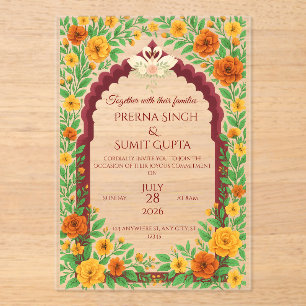 Traditional Indian Floral Wedding Invitation