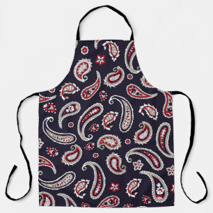 Traditional Indian paisley, navy pattern. Apron