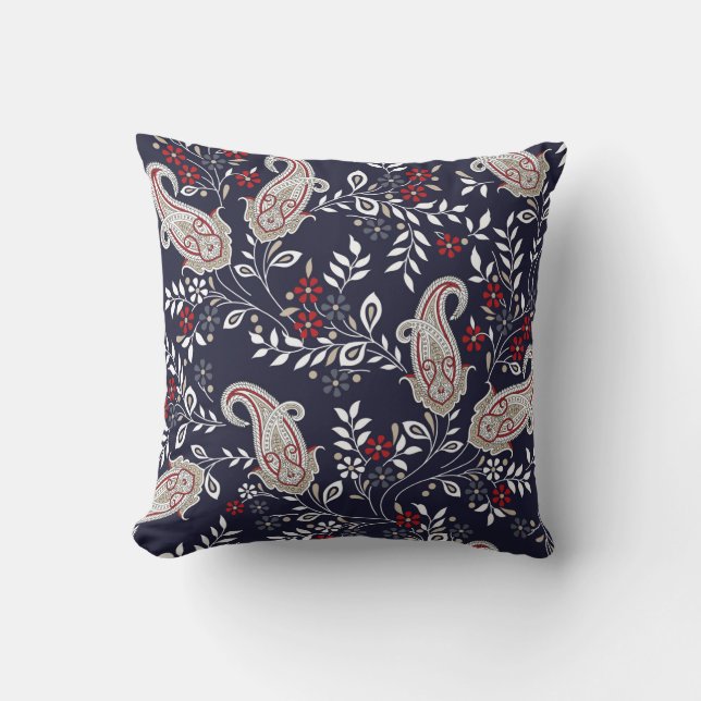 traditional Indian paisley pattern Cushion (Front)