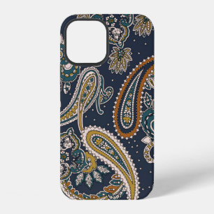 Traditional Indian Paisley pattern on backgroundpa iPhone 12 Case