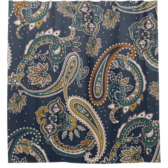 Traditional Indian Paisley pattern on backgroundpa Shower Curtain (Front)