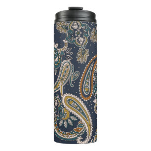 Traditional Indian Paisley pattern on backgroundpa Thermal Tumbler