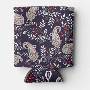 Traditional Indian paisley, seamless pattern. Can Cooler