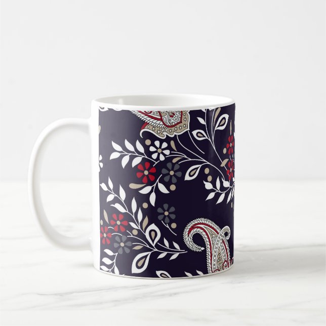 Traditional Indian paisley, seamless pattern. Coffee Mug (Left)