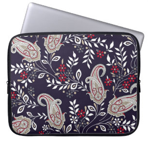 Traditional Indian paisley, seamless pattern. Laptop Sleeve