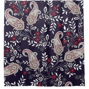 Traditional Indian paisley, seamless pattern. Shower Curtain