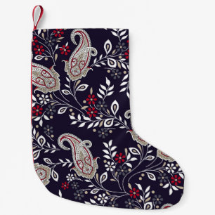 Traditional Indian paisley, seamless pattern. Small Christmas Stocking